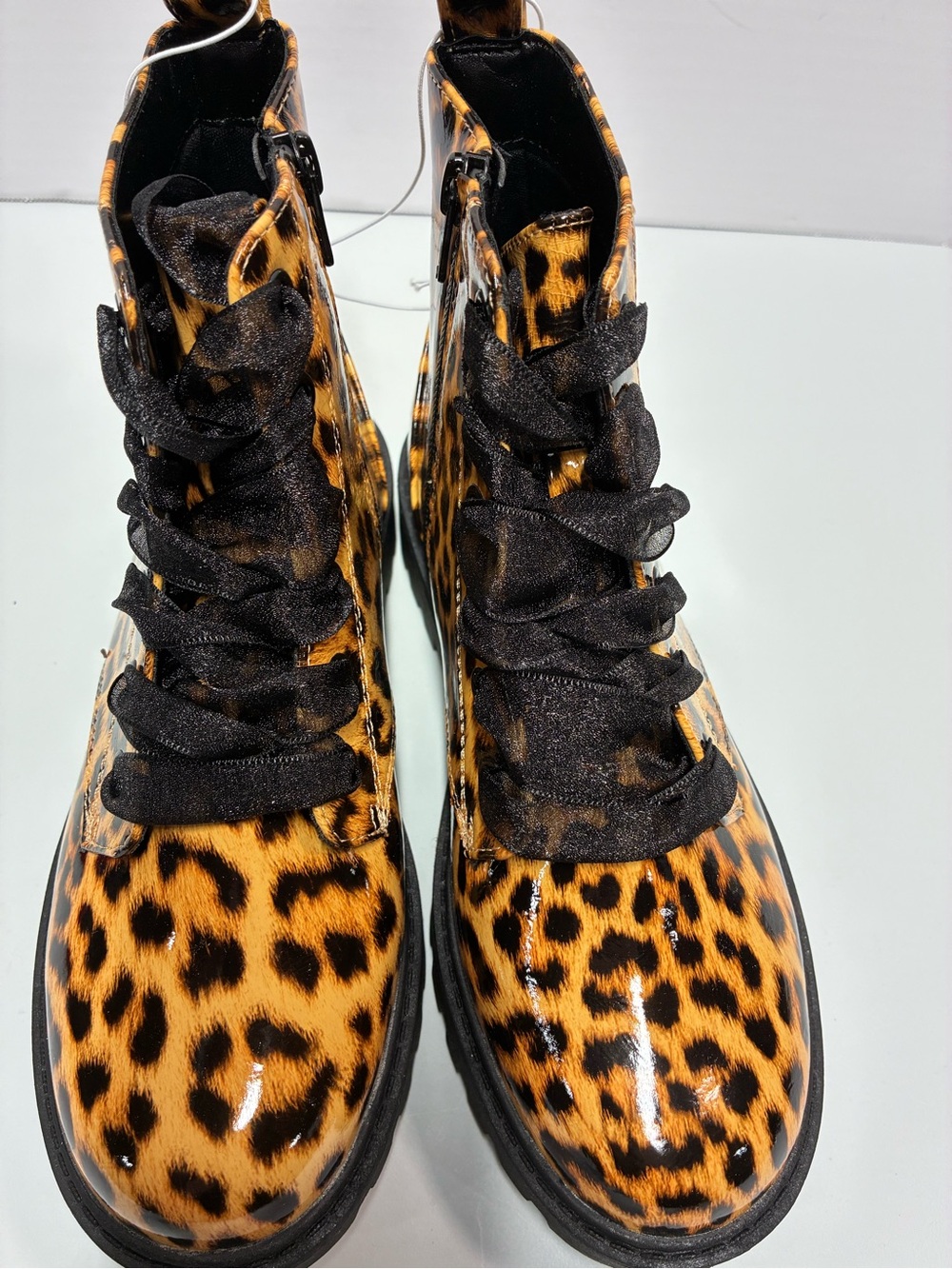 art class Leopard Print Lace-Up Combat Boots - Picture 3 of 6